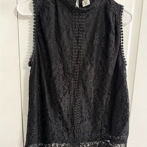 Sew In Love Black Lace Sleeveless Blouse